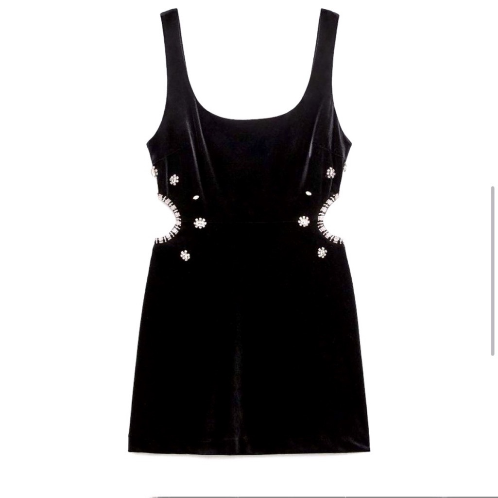 Nwot Zara Jewel Trim Dress - M